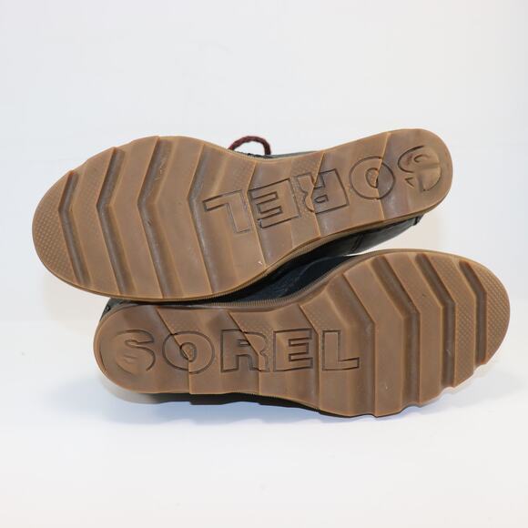 Sorel Women’s Black Lace-Up Boots Size 9W Waterproof Leather & Canvas - Picture 5 of 6